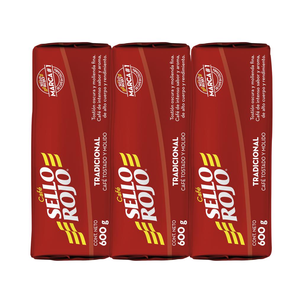 Sello Rojo Café Fuerte 3 Unidades / 600 g / 1.3 lb - Imagen 4