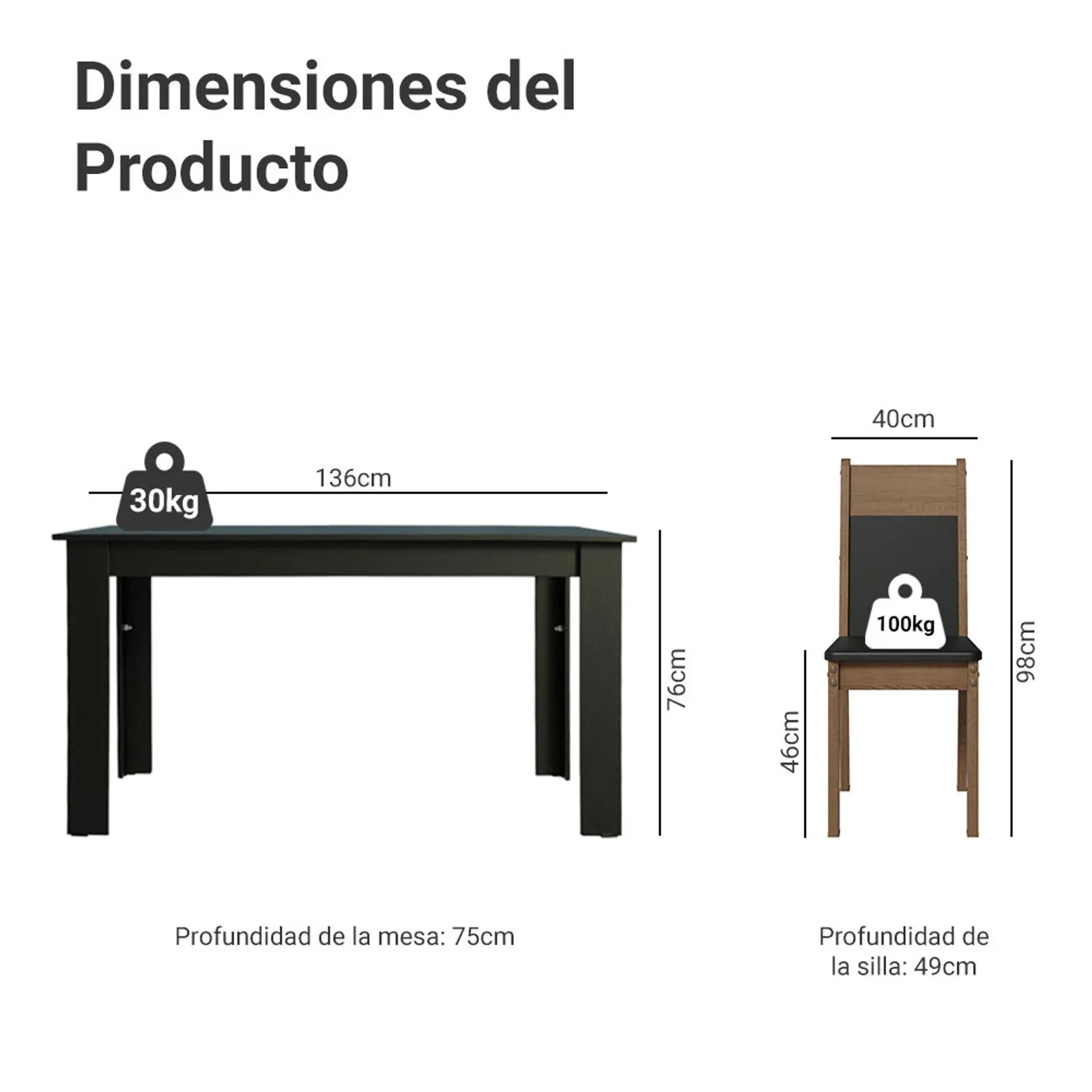 Escritorio XPS 120x50cm roma blanco - Imagen 4