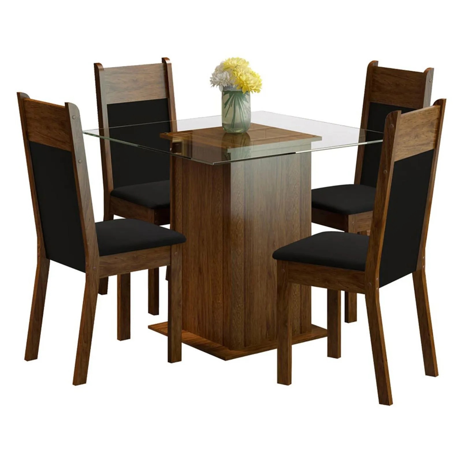 Juego comedor 4 sillas 76x80x80cm Anita Madesa