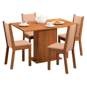 Comedor 4 Sillas Lucia Rectan 104X68X78 Cm
