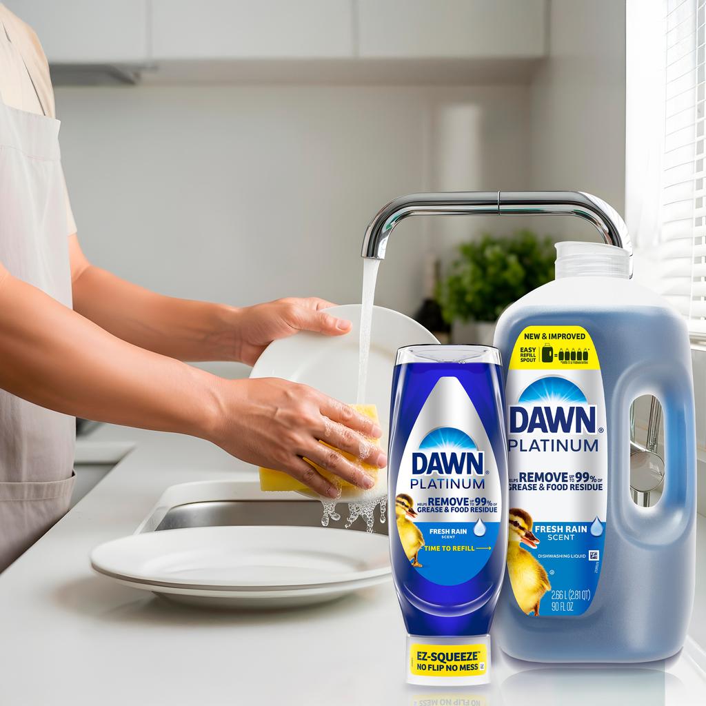 Dawn Platinum Lavaplatos Desengrasante Aroma Fresh Rain 2.66 L / 90 oz - Imagen 2