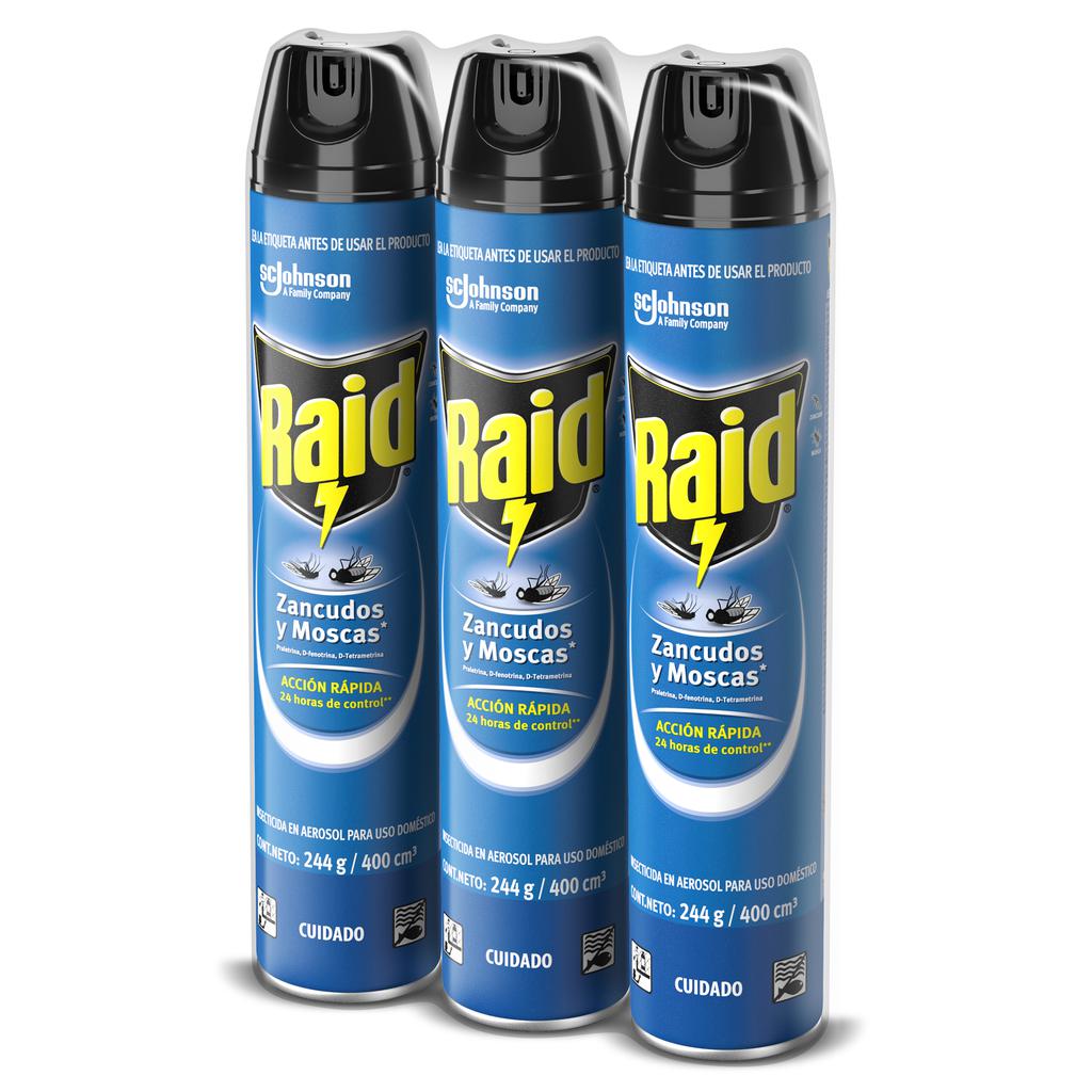 Raid Insecticida Elimina Insectos Voladores 3 Unidades / 400 mL / 14 oz - Imagen 3