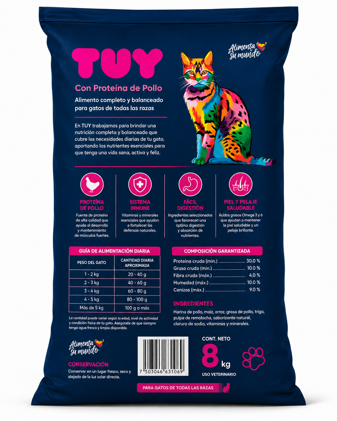 TUY Alimento para Gatos con Proteína de Pollo 8 kg - Imagen 2