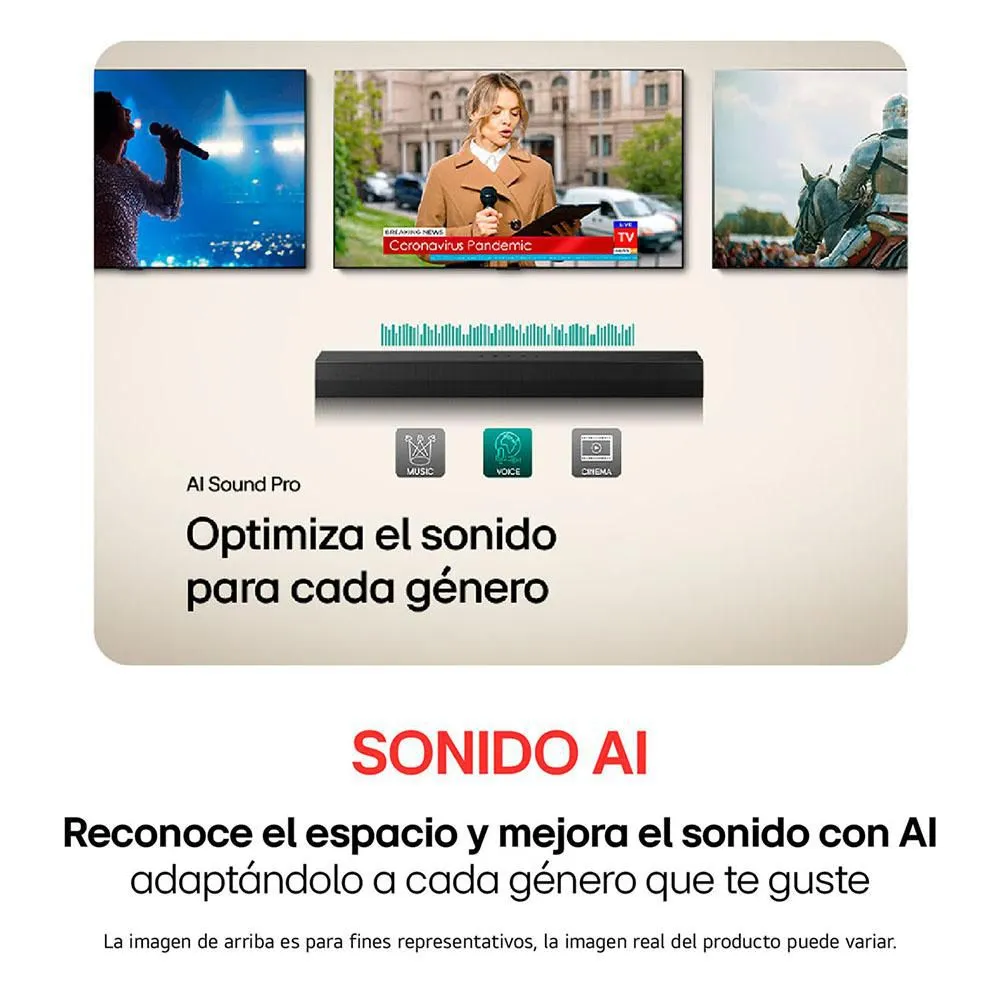 Barra de sonido LG S20A 50 W 2.0 Canales Bluetooth Negro - Imagen 3