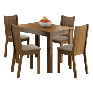 Comedor 4 sillas rectangular Ana rustic perla M+DESIGN