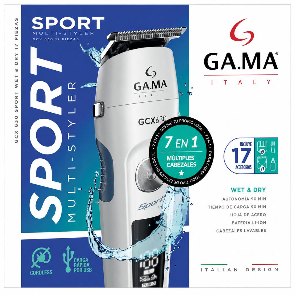 Gama GCX 630 Sport Máquina de Afeitar y Recortadora 7 en 1 / 17 Piezas