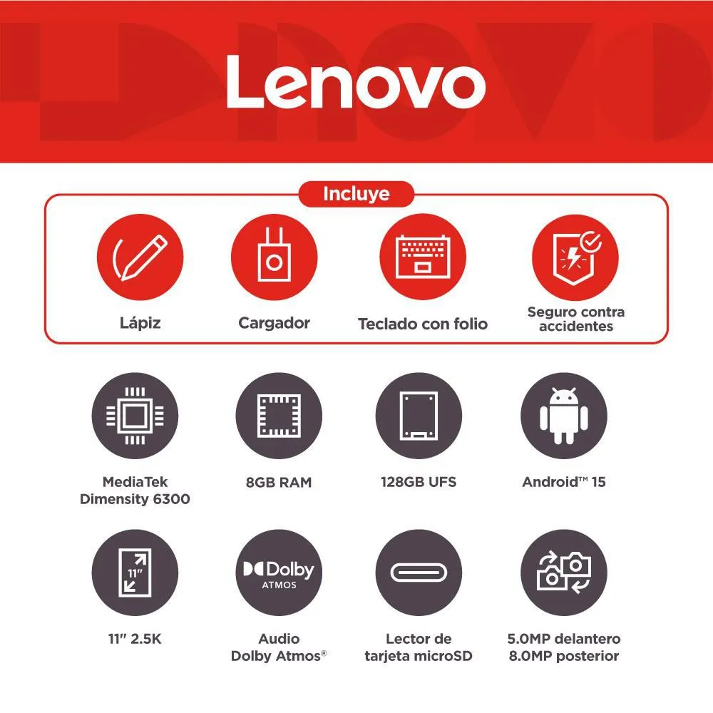 Tablet LENOVO Idea Tab 11 pulgadas Wifi RAM 8 GB 128 GB Luna Grey - Imagen 3