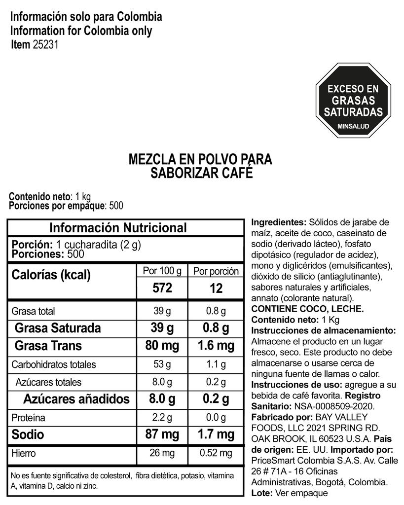 Member's Selection Crema en Polvo para Café 2 Unidades / 1 kg / 35.2 oz - Imagen 2