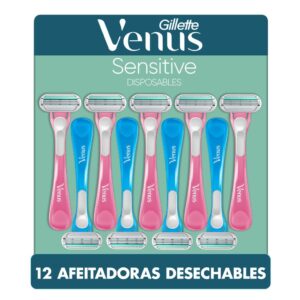 Gillette Venus Sensitive Máquina de Afeitar para Mujer – Piel Sensible 12 Unidades