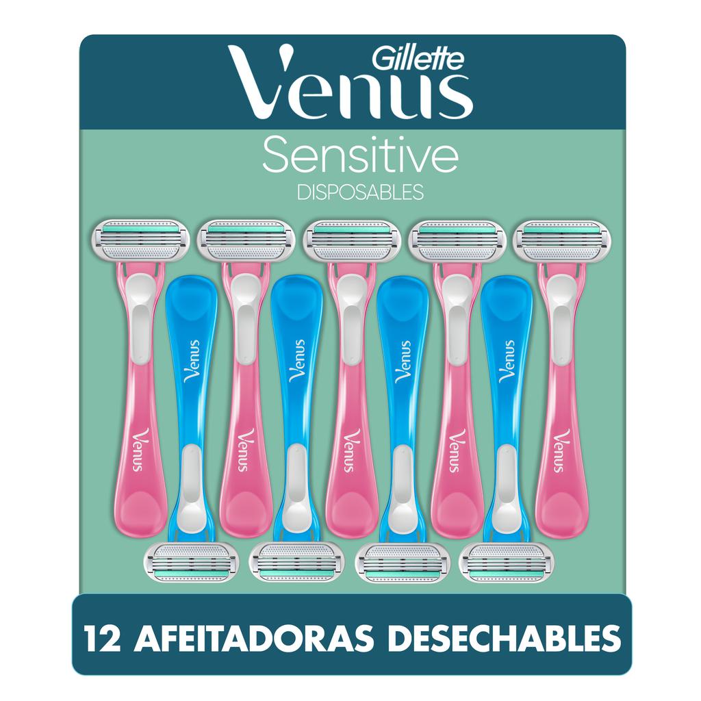 Gillette Venus Sensitive Máquina de Afeitar para Mujer – Piel Sensible 12 Unidades