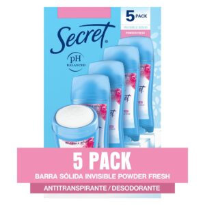 Secret Antitranspirante y Desodorante en Barra para Mujeres Powder Fresh 5 Unidades