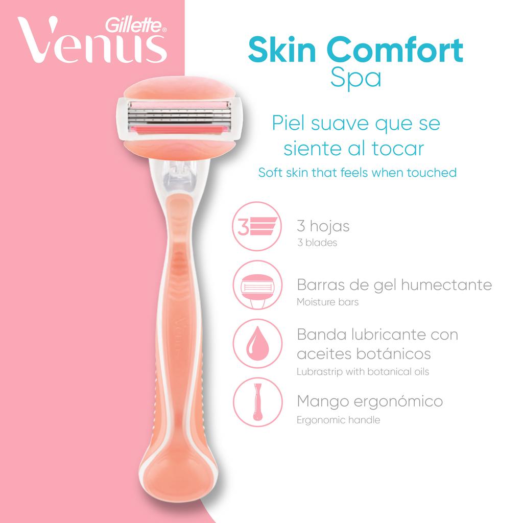 Gillette Venus Máquina De Afeitar Para Mujer Venus Comfortglide White Tea / 12 Cartuchos Humectantes - Imagen 2