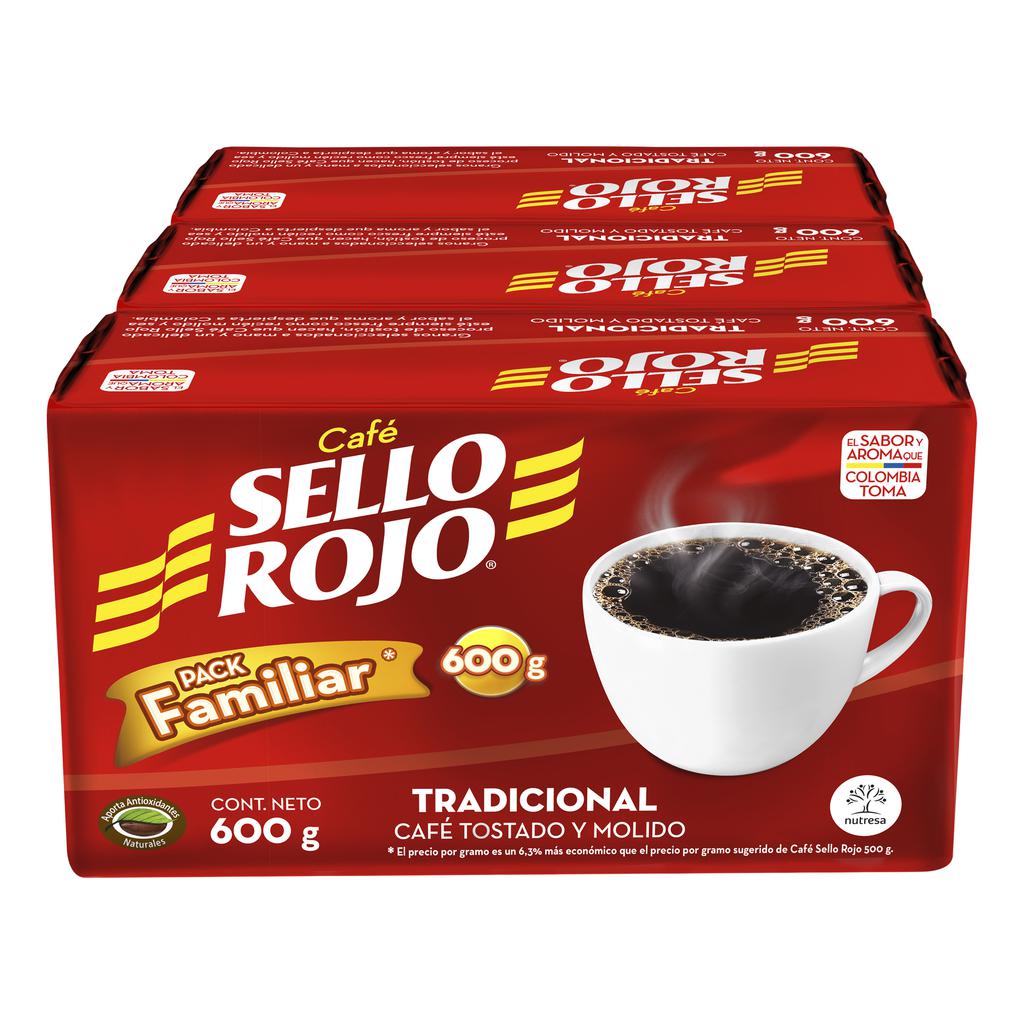 Sello Rojo Café Fuerte 3 Unidades / 600 g / 1.3 lb