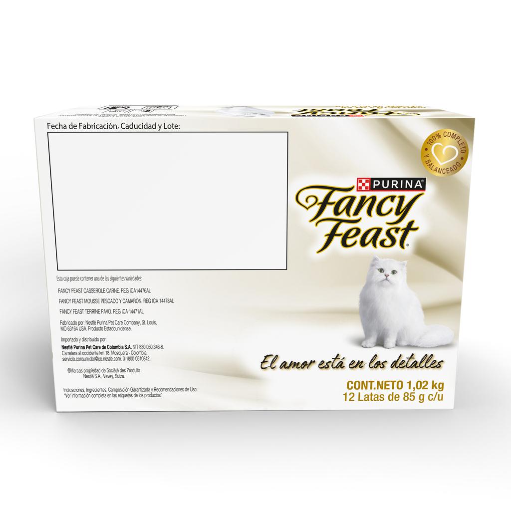 Purina Fancy Feast Alimento para Gatos Sabores Variados 12 Unidades / 85 g / 3 oz - Imagen 3
