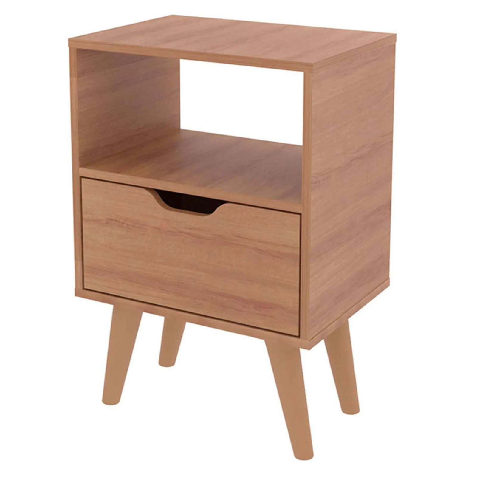 Mesa de noche 1 puerta 54x36x25.8cm Essen almendra