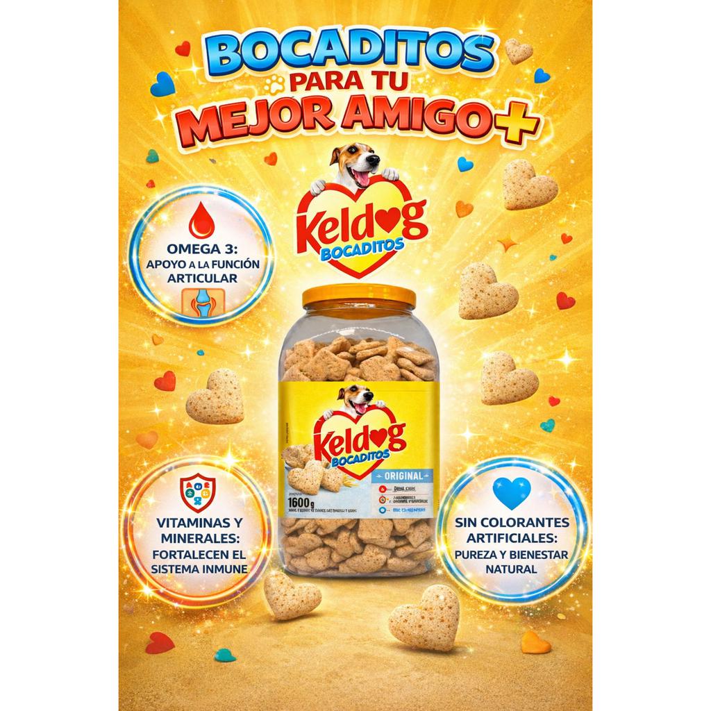 Keldog Bocaditos Galletas para Perro Suplemento Alimenticio 1 600 g - Imagen 3