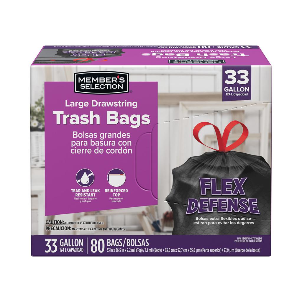 Member's Selection Bolsas para Basura con Cordón 80 Unidades / 124.92 L / 33 gal