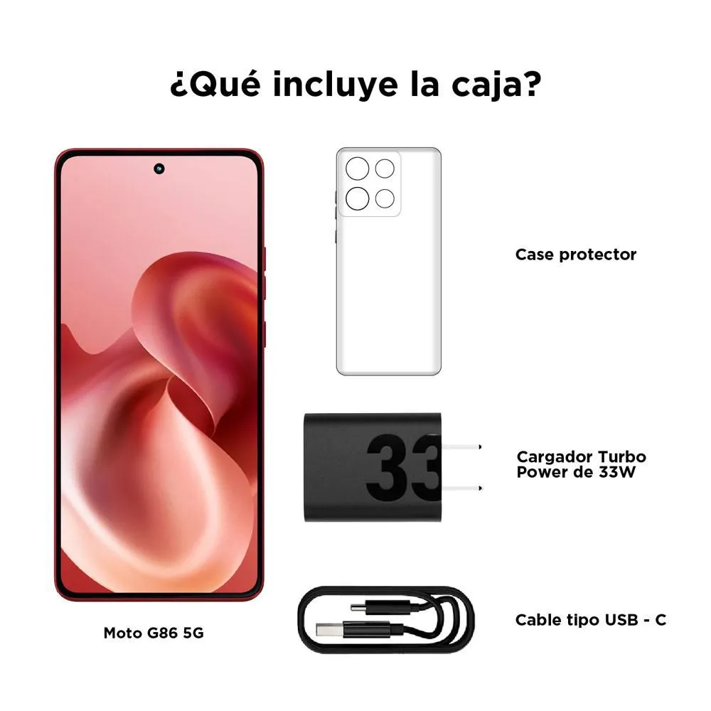 Celular MOTOROLA Moto G86 5G 256 GB 8 GB RAM Rojo - Imagen 2