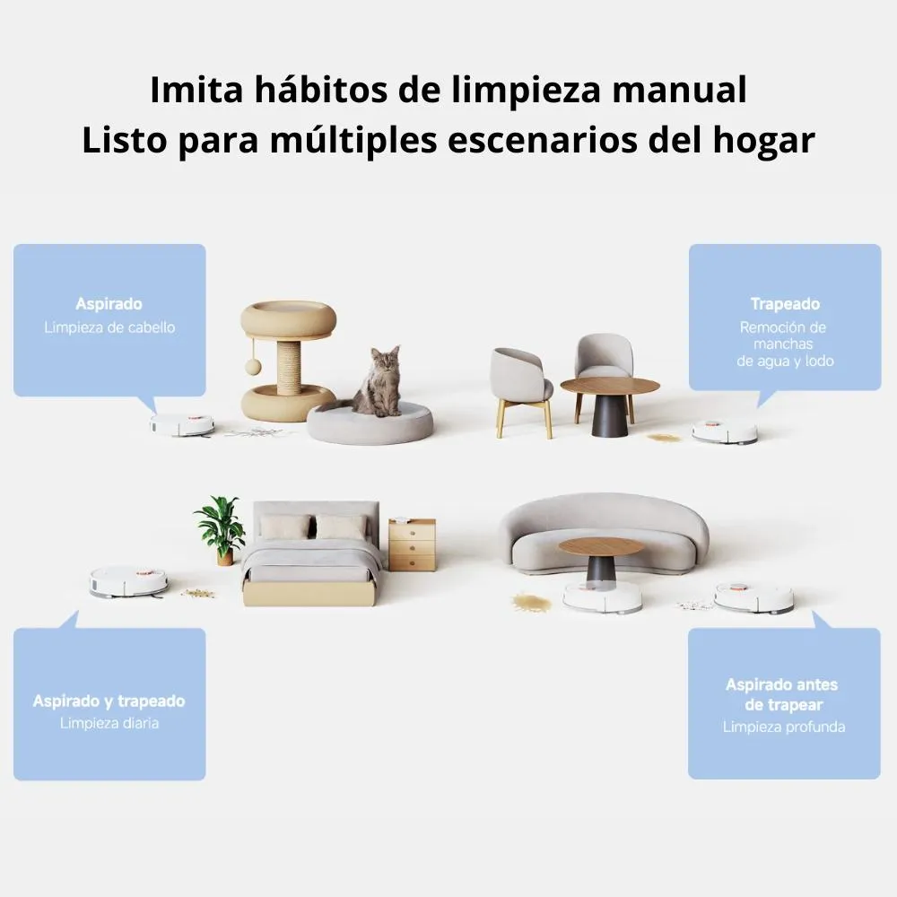 Aspiradora Y Trapeadora Inteligente Xiaomi Robot Vacuum H40 Con Estación 10000Pa 5200Mah - Imagen 4