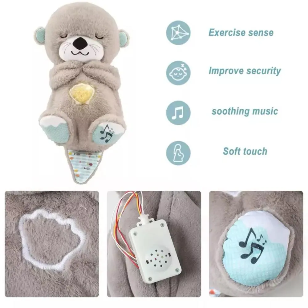 Peluche Que Respira Alivia Ansiedad Insomnio Luz Relajante Nutria - Imagen 3