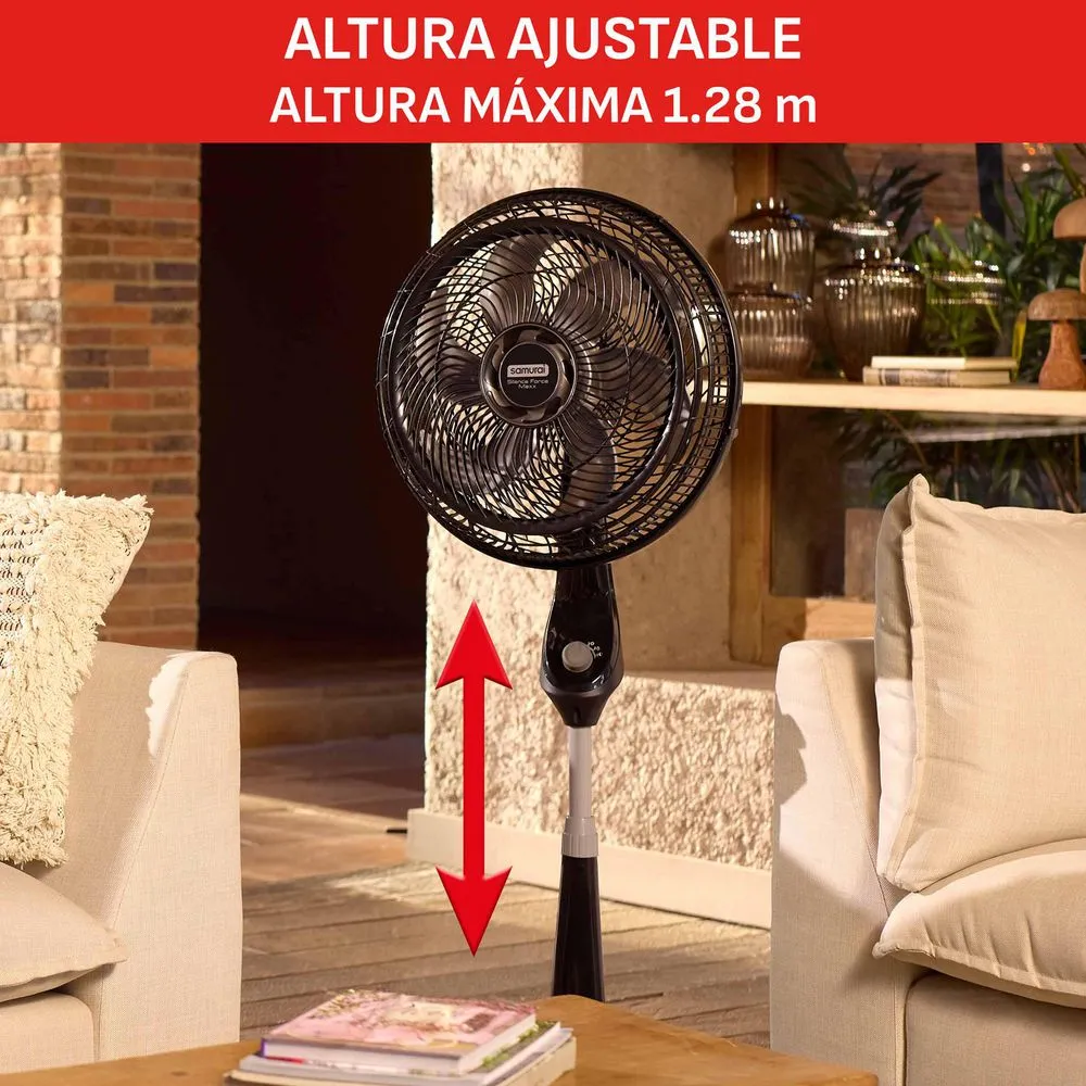 Ventilador 2 En 1 SAMURAI Silence For Maxx VE77C0I0 Negro - Imagen 2