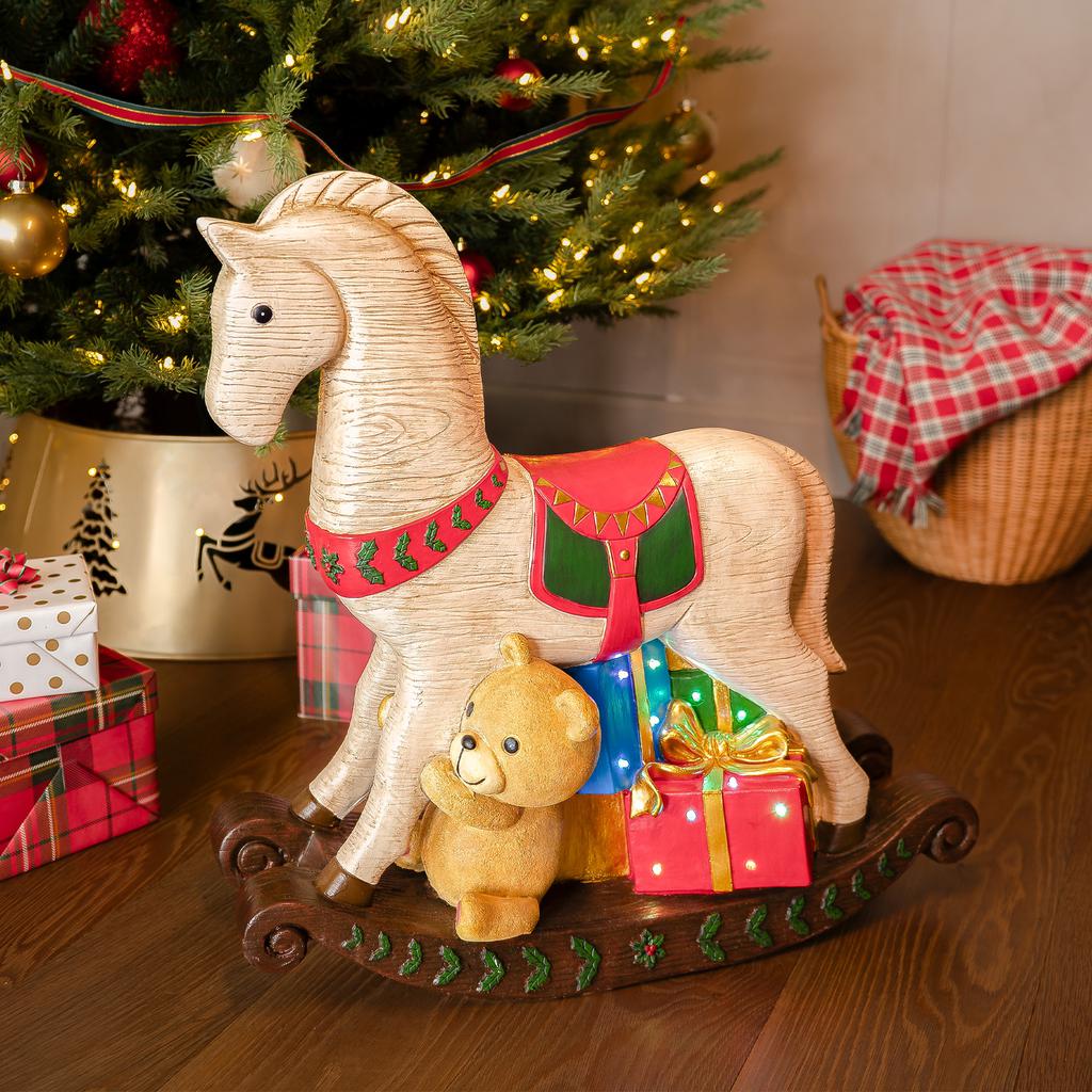 Member's Selection Caballo Mecedor Navideño Decorativo con Luces LED - Imagen 2