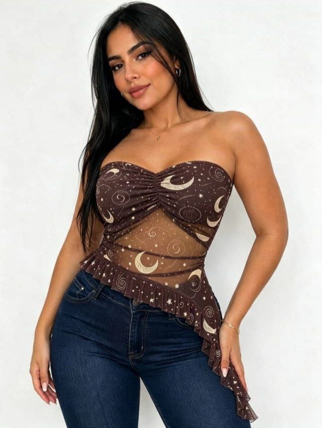 BLUSA ESTRAPLE LARGA EN MALLATEX - Imagen 4